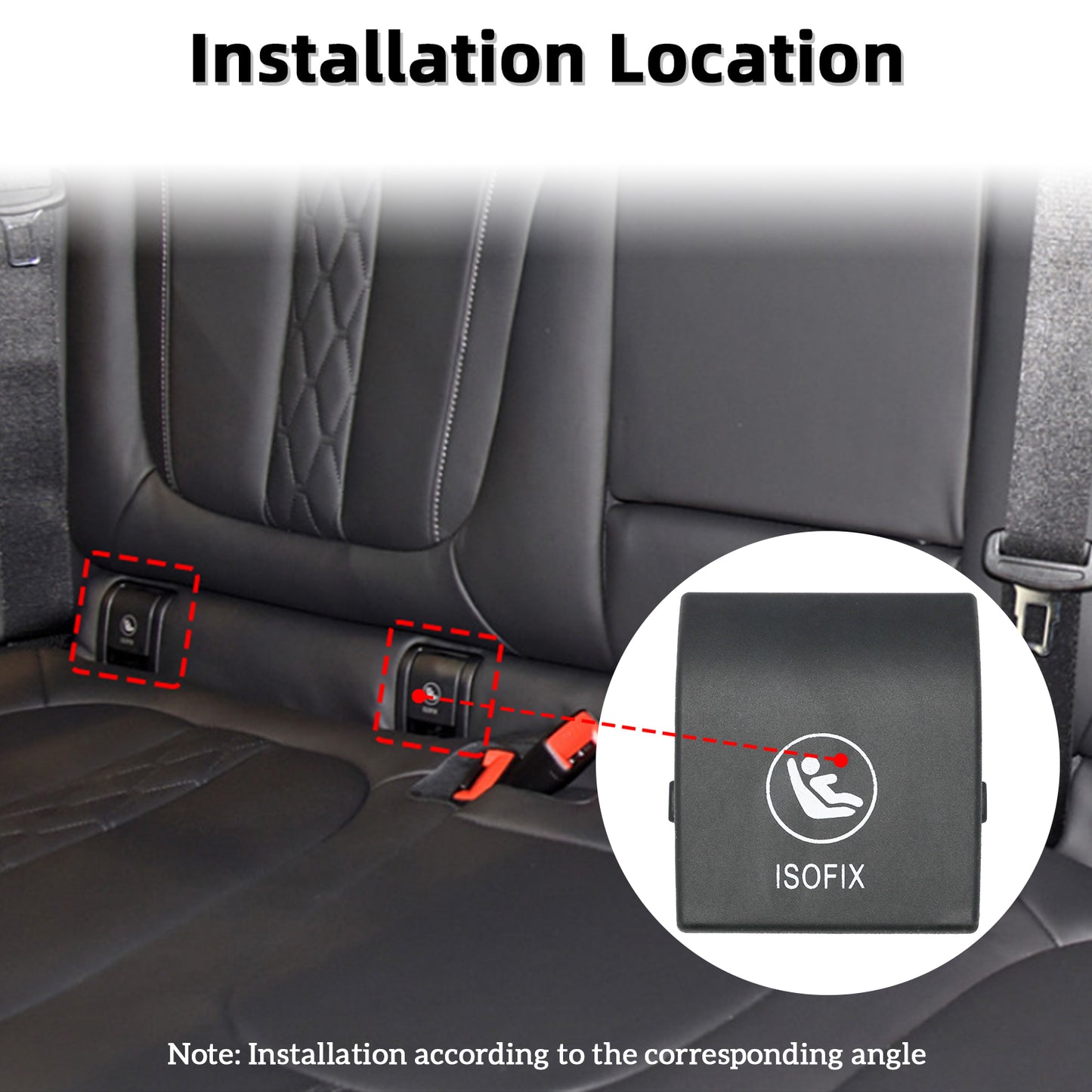 ISOFIX Car Seat Anchor Cover Fit for BMW X5 G05 2019 2020 2021 2022 2023 2024 2025, Rear Row Child Seat Safety Belt Hook Buckle Covers Replacement, 52207499794 52207942147