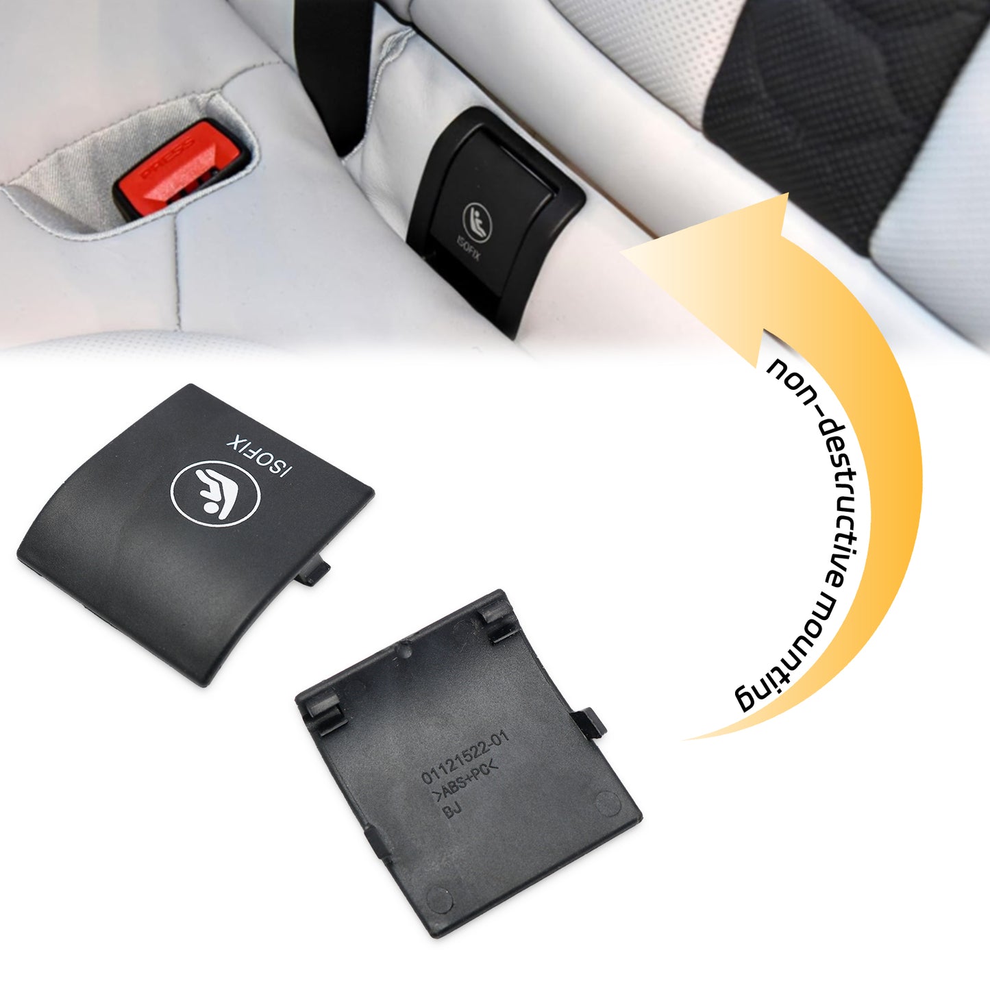ISOFIX Car Seat Anchor Cover Fit for BMW X5 G05 2019 2020 2021 2022 2023 2024 2025, Rear Row Child Seat Safety Belt Hook Buckle Covers Replacement, 52207499794 52207942147