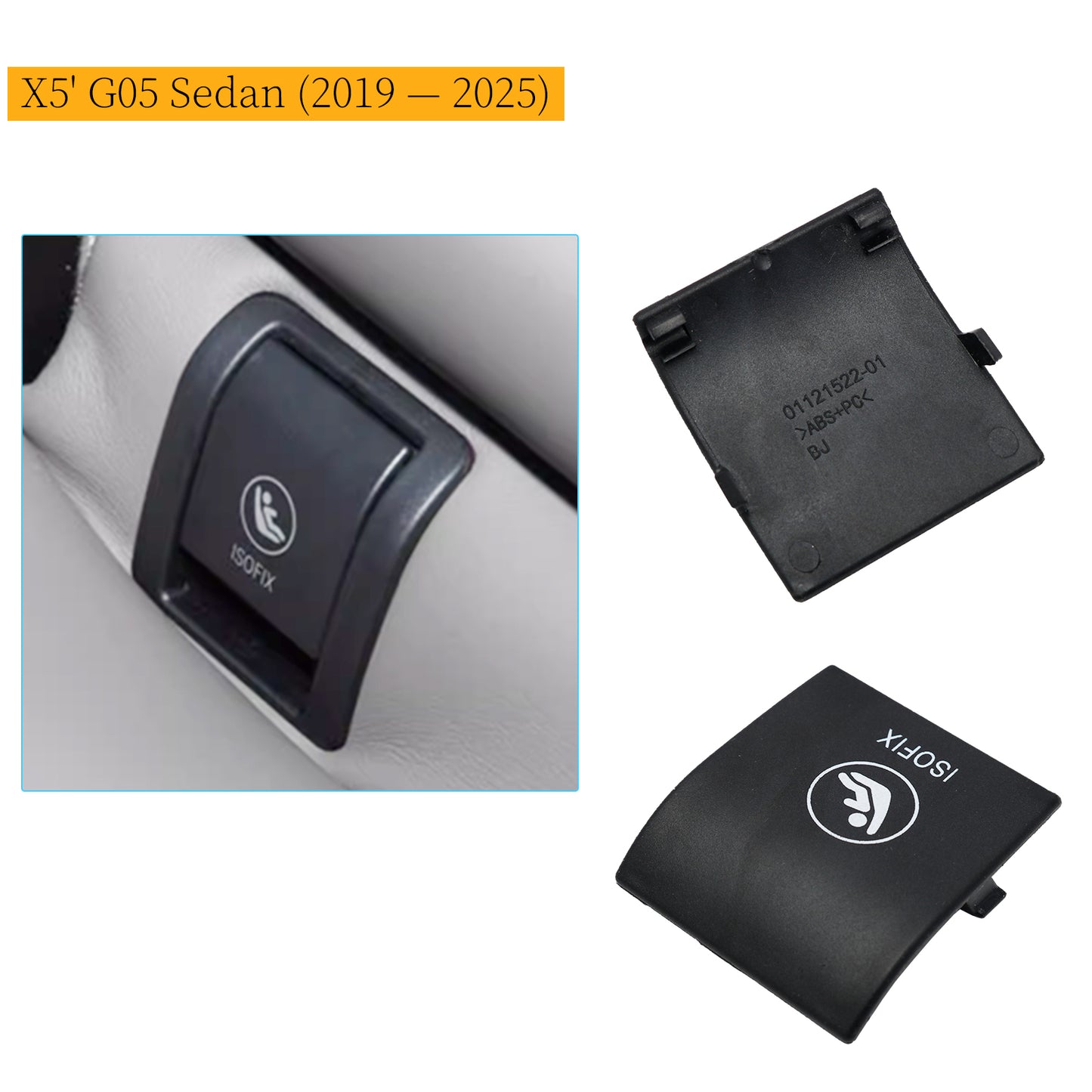 ISOFIX Car Seat Anchor Cover Fit for BMW X5 G05 2019 2020 2021 2022 2023 2024 2025, Rear Row Child Seat Safety Belt Hook Buckle Covers Replacement, 52207499794 52207942147