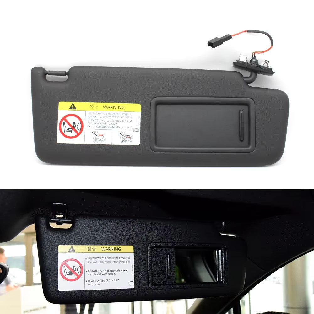 LHD Black Car Left Right Sun Shade Visor Panel Makeup Cosmetic Mirror Cover For Porsche Macan 2014-2024 95B857551 95B857552