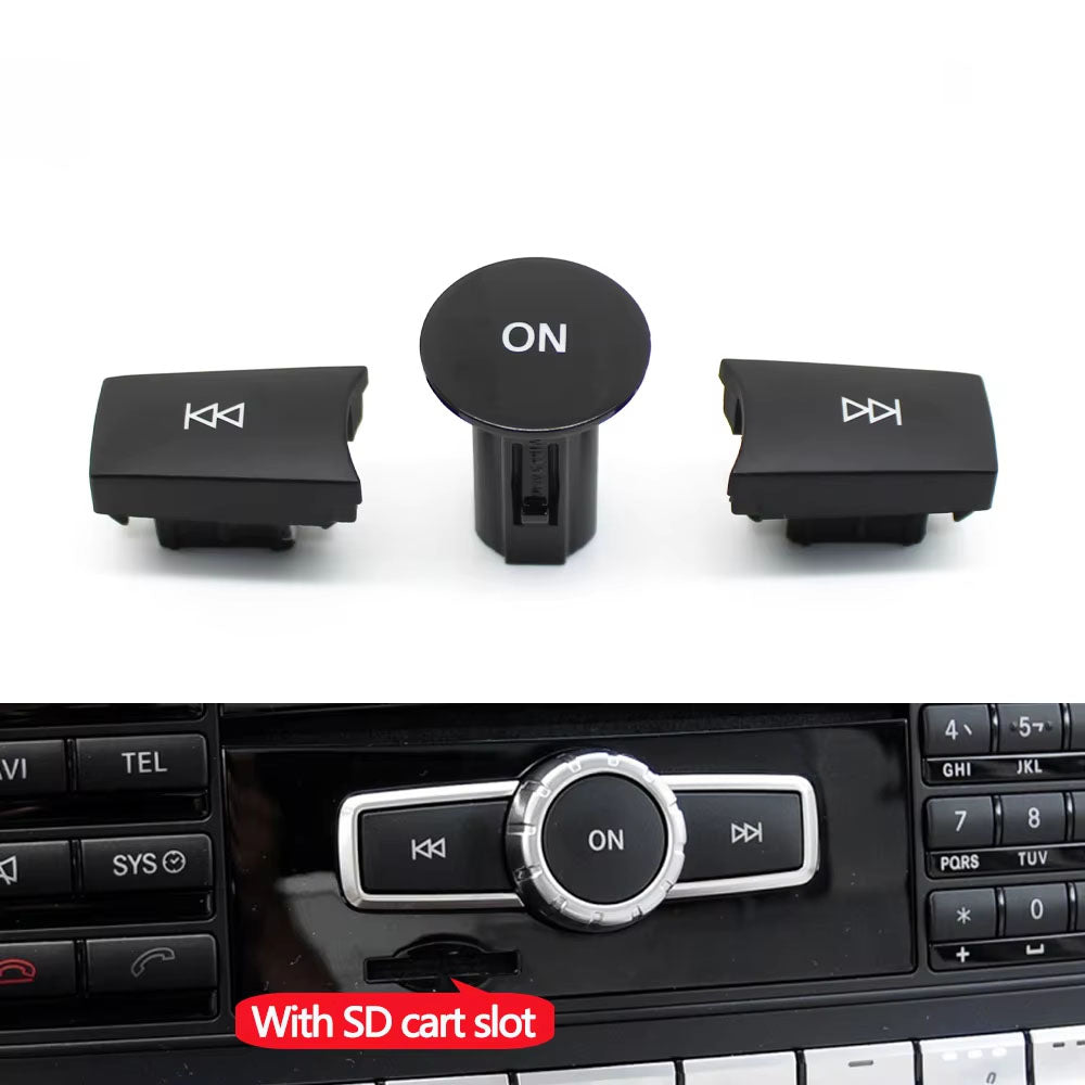 3PCS Car Front Dashboard Radio CD Player Button Knob Cover Switch Cap For Benz A C E GLK ML GL CLS W176 W246 W156 W204 W166 W218