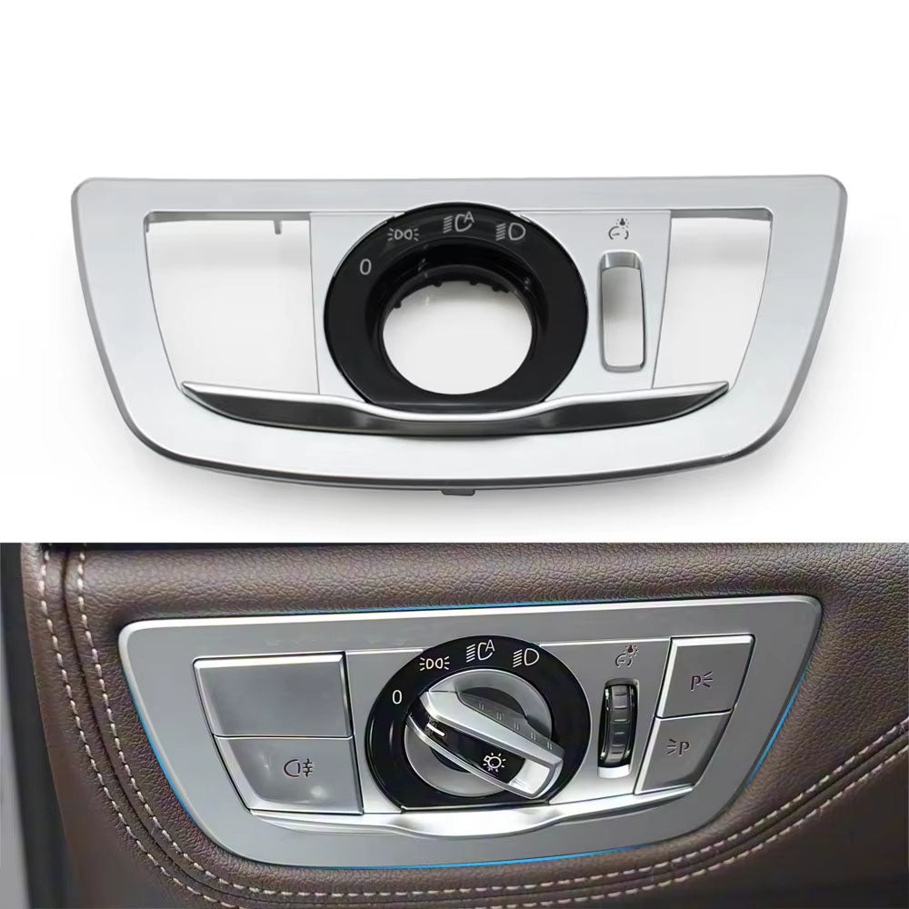 Car Front Dash HeadLamp Rotary Foglight Button Headlight Switch Cover Panel For BMW 7 Series G11 G12 2016-2022