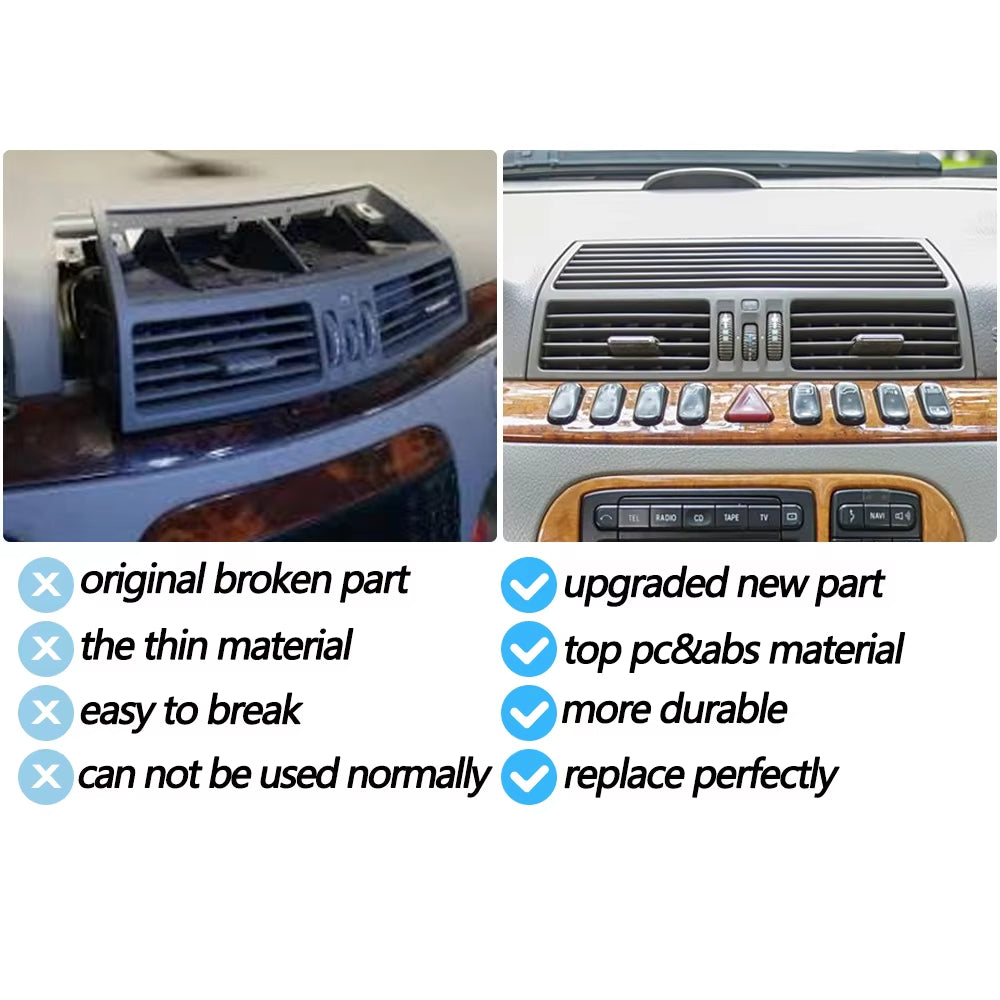 Car Front Dashboard Middle AC Vent Air Vent Grille Panel Cover For Mercedes Benz S Class W220 1998-2005 S300 S350 S500