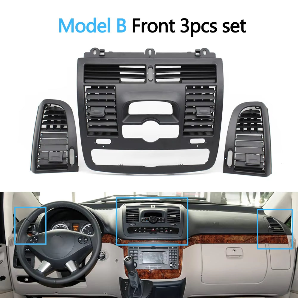 Car AC Vent Grille Left Right Central Air Vent Outlet Cover Panel For Mercedes Benz Vito Viano W636 W639 2004-2015