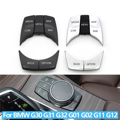 Car Central Console CIC IDrive Multimedia Control Button Cover Trim For BMW 5 6 7 X3 X4 G30 G31 F90 G32 G11 G12 G01 G02 F97 F98