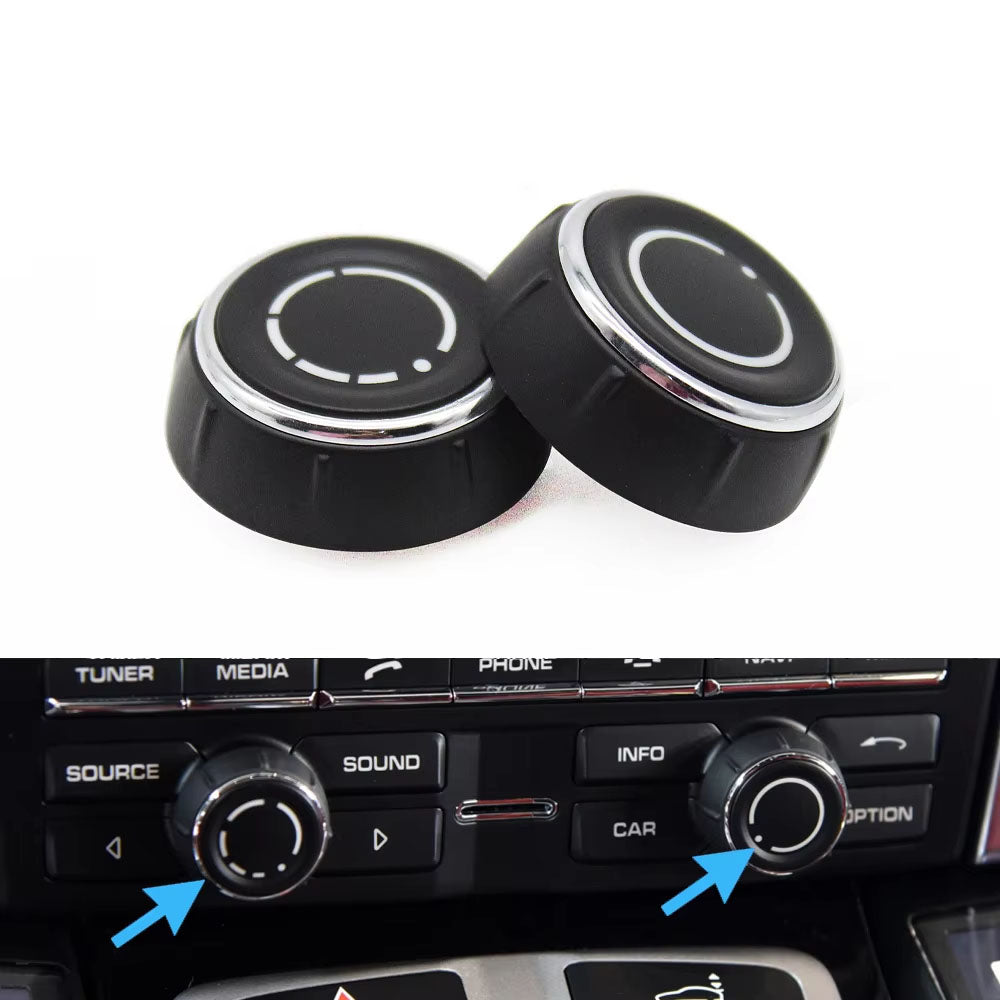Car Center Console Audio Volume Knob Cover CD Control Switch Button For Porsche Cayenne Panamera Macan Boxster 911 718 970