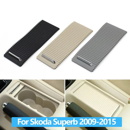 Car Interior Center Console Blind Cup Holder Drinks Roller Shutter For Skoda Superb 2009-2015 3T08625319B9