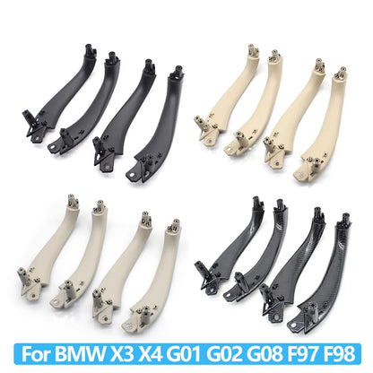 2PCS Car Front Rear Inner Door Left Right Handle Inside Pull Handle Panel Cover Trim For BMW X3 X4 G01 G02 F97 F98 2018-2022