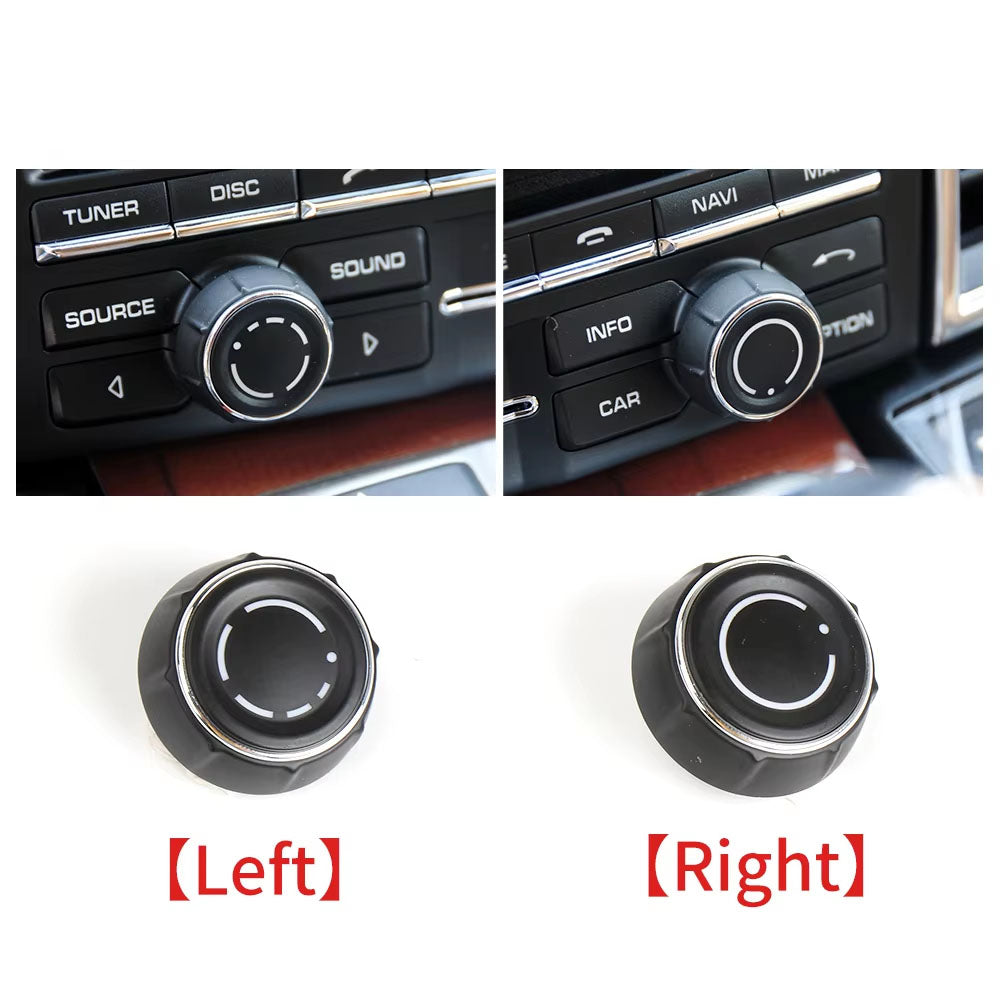 Audio Volume Radio Knob Cover CD Multi-Media Control Switch Button For Porsche Cayenne 7P5 Panamera 970 Macan 95B 95B9195