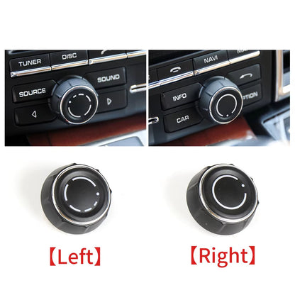 Audio Volume Radio Knob Cover CD Multi-Media Control Switch Button For Porsche Cayenne 7P5 Panamera 970 Macan 95B 95B9195