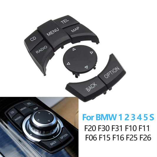 Car Central Console CIC Multi-Media Control Button Cover For BMW 1 2 3 4 5 6 7 X3 X4 X5 X6 Series F30 F31 F10 F11 F06 F25 F26