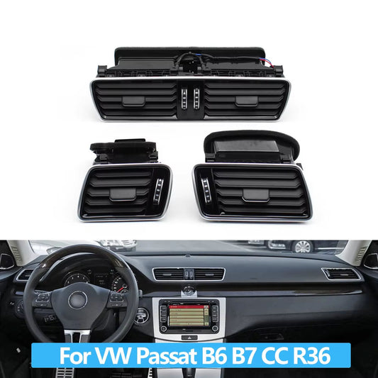 Car Air Conditioning Left Right Central AC Vent Outlet Assembly For VW Passat B6 B7 CC R36 3AD819728A,3AD819701A