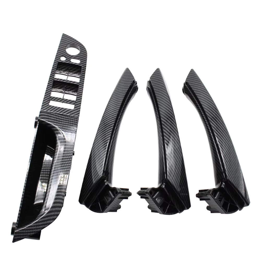 LHD Left Hand Driver Carbon Fiber Interior Door Pull Handle Armrest Panel Full Set For BMW 3 Series E90 E91 316 318 320 325 328