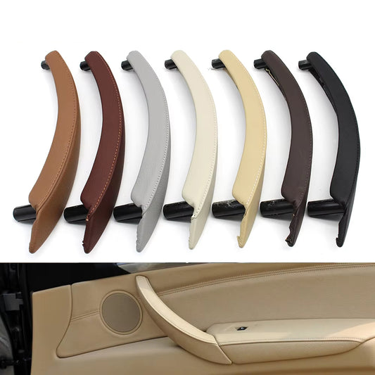 Left Right Interior Passenger Door Pull Handle Leather Outer Cover Replacement For BMW X5 X6 E70 E71 E72 2007-2014