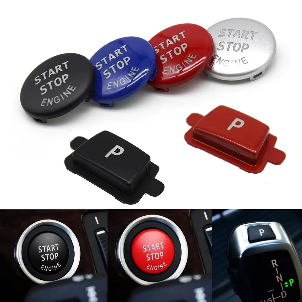 Start Stop Push Lgnition Switch Gear Shift Lever Auto Parking P Button Cap For BMW X5 X6 E70 E71 E72