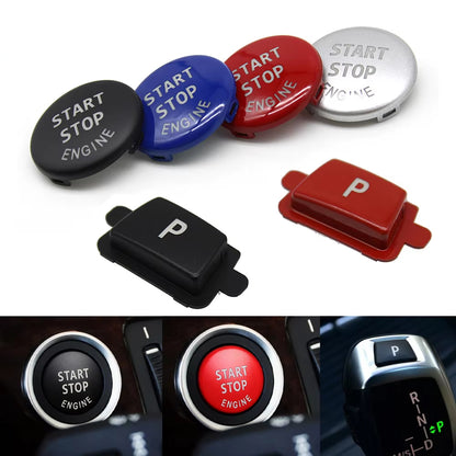 Start Stop Push Lgnition Switch Gear Shift Lever Auto Parking P Button Cap For BMW X5 X6 E70 E71 E72