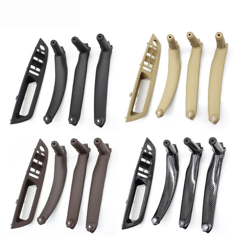 4pcs Set Car Interior Door Armrest Pull Handle Cover Trim Set For BMW X5 X6 E70 E71 E72 2007-2014