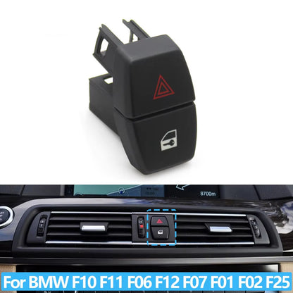 Car Danger Flash Signal Hazard Light Warning Switch Button Cover For BMW 5 6 7 X3 Series F07 F06 F12 F13 F10 F11 F01 F02 F04 F25