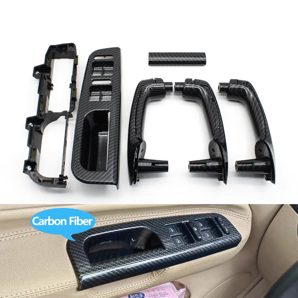 Carbon Fiber LHD Car Front Rear Left Right Door Pull Grab Handle For VW Bora Golf 4 MK4 Jetta 1999 2000 2001 2002 2003 2004