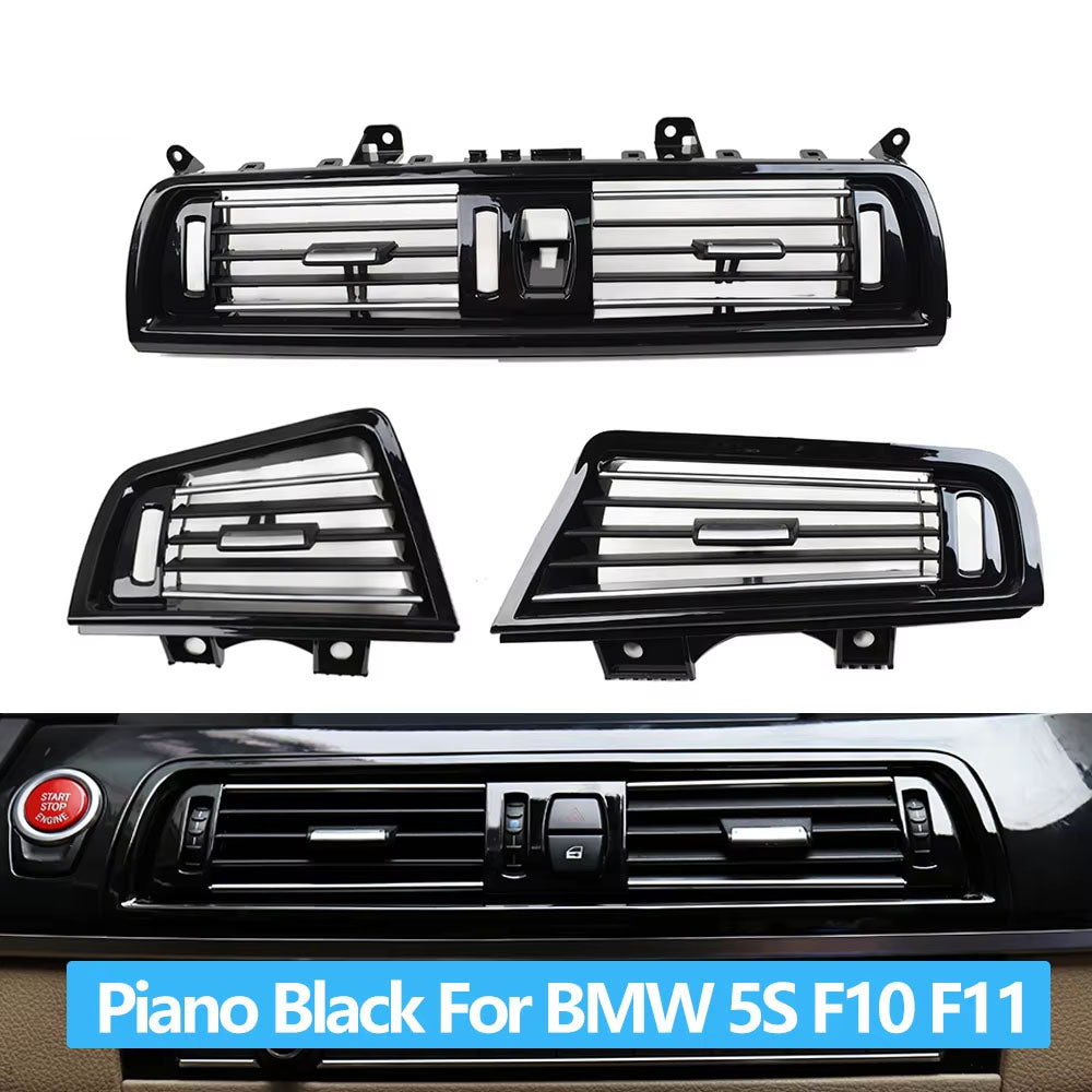 LHD RHD Piano Black Front Air Vents AC Outlet Panel Chrome For BMW 5 Series F10 F11 F18 520i 523i 525i 528i 535i