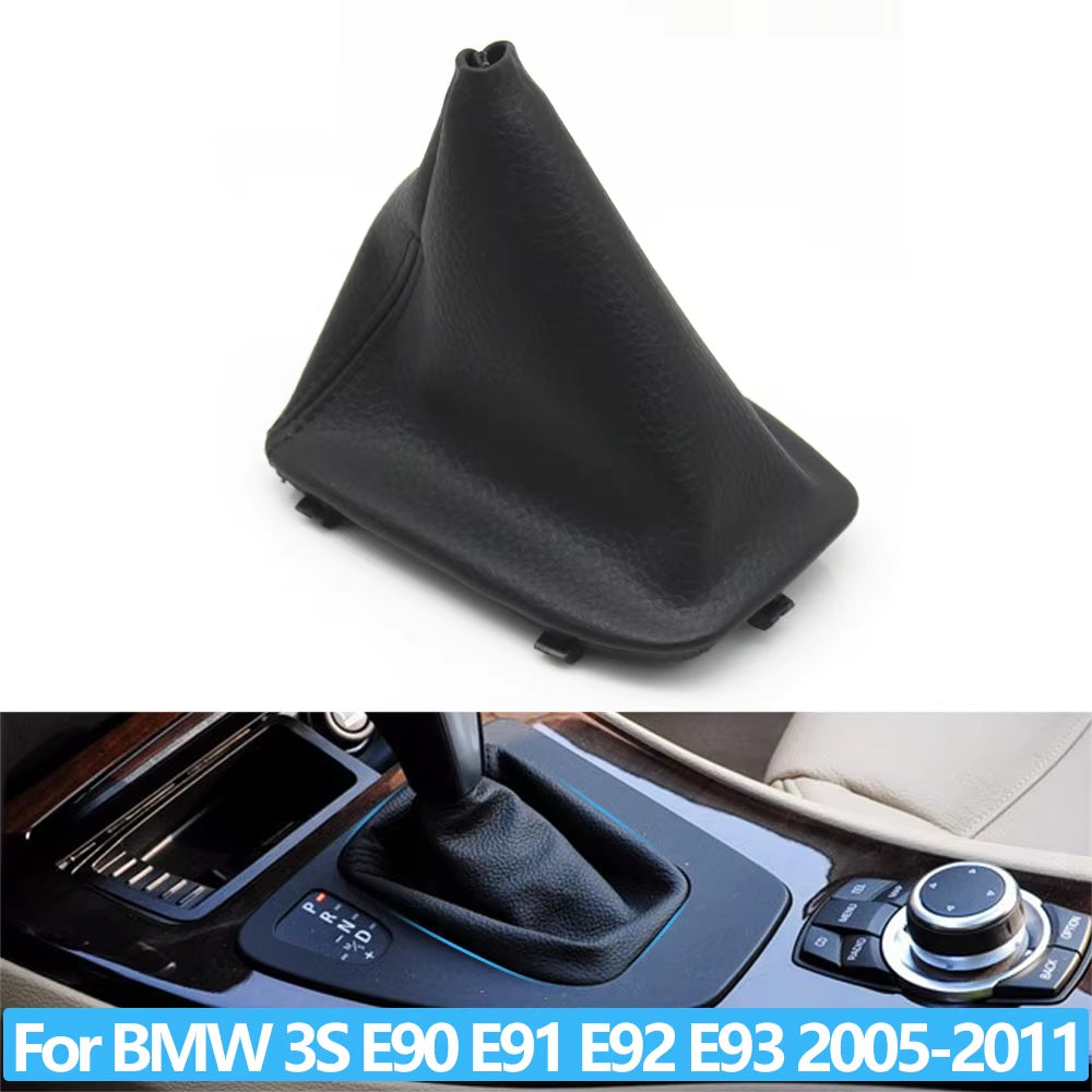 Automatic Car Leather Gear Shift Knob Lever Gaitor Boot Cover Frame For BMW 3 Series E90 E91 E92 E93 2005-2011 25167592028