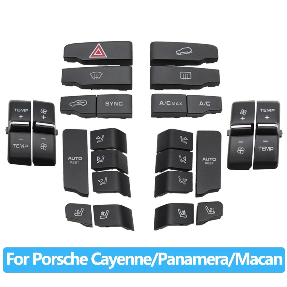 Front Console Air Conditioning Temperature Ventilation Volume AC Button Caps For Porsche Cayenne 7P5 Panamera 970 Macan 95B
