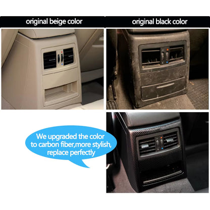 Carbon Fiber Car Rear Air Conditioner AC Vent Outer Frame Ashtray Cover Trim Replacement For BMW 3 Series E90 E91