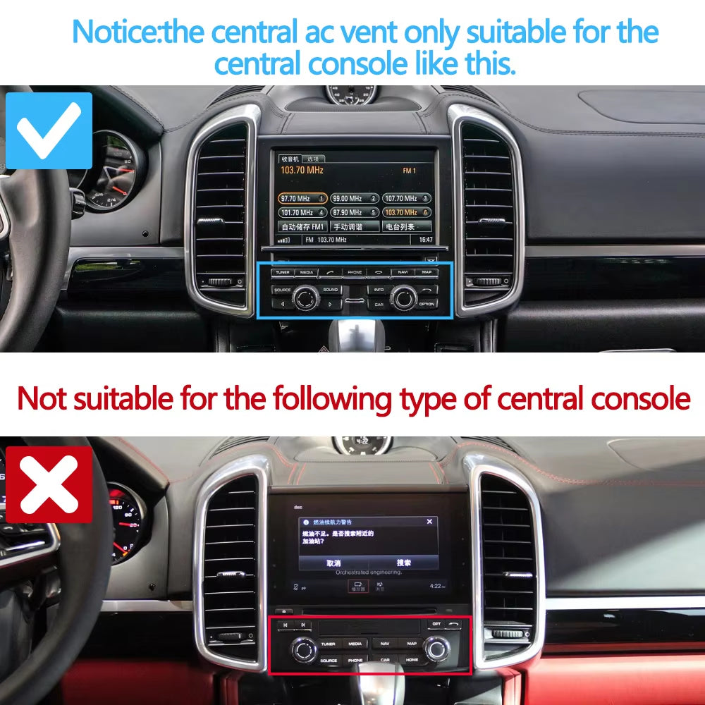Carbon Fiber Car Front Left Right Rear Air Conditioning AC Vent Grille Complete Assembly For Porsche Cayenne 7P5 2010-2017