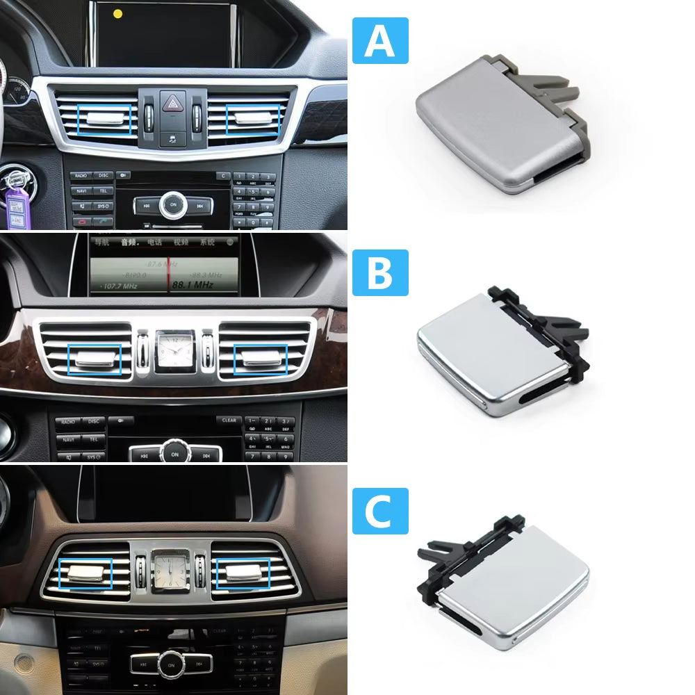 Car Front Air Conditioning AC Vent Air Vent Outlet Tab Clip Paddle For Mercedes BENZ W212 W207 Coupe E260 E350 E550