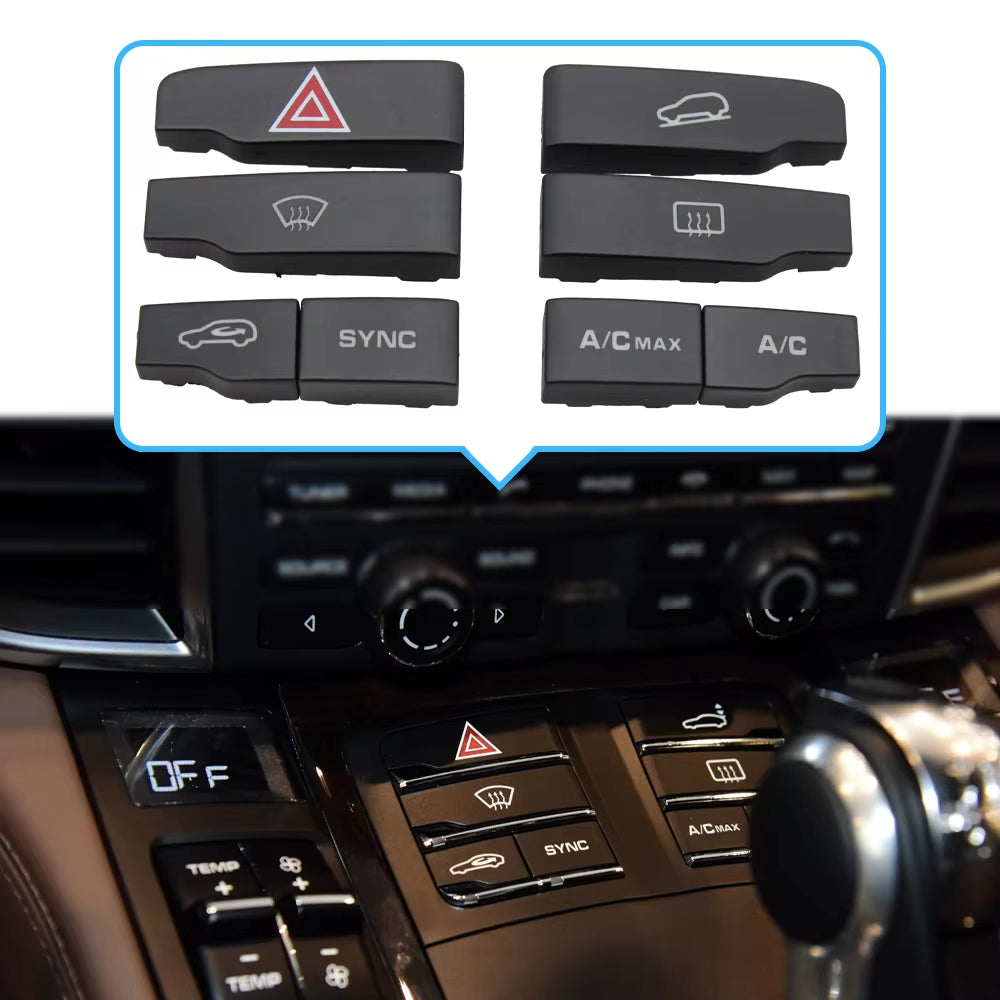 Front Console Air Conditioning Temperature Ventilation Volume AC Button Caps For Porsche Cayenne 7P5 Panamera 970 Macan 95B