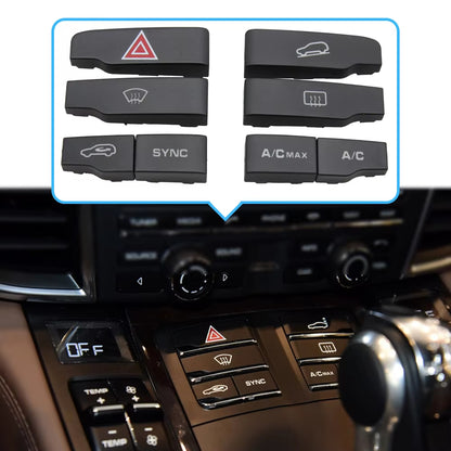 Front Console Air Conditioning Temperature Ventilation Volume AC Button Caps For Porsche Cayenne 7P5 Panamera 970 Macan 95B