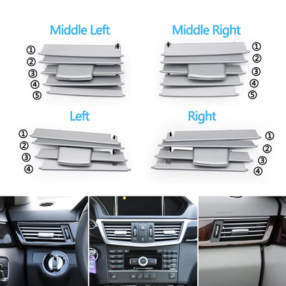 Car Front Dashboard Left Right Central Heater Air Vent Grille Repair Kit For Mercedes Benz Sedan W212 2009 2010 2011 2012 2013