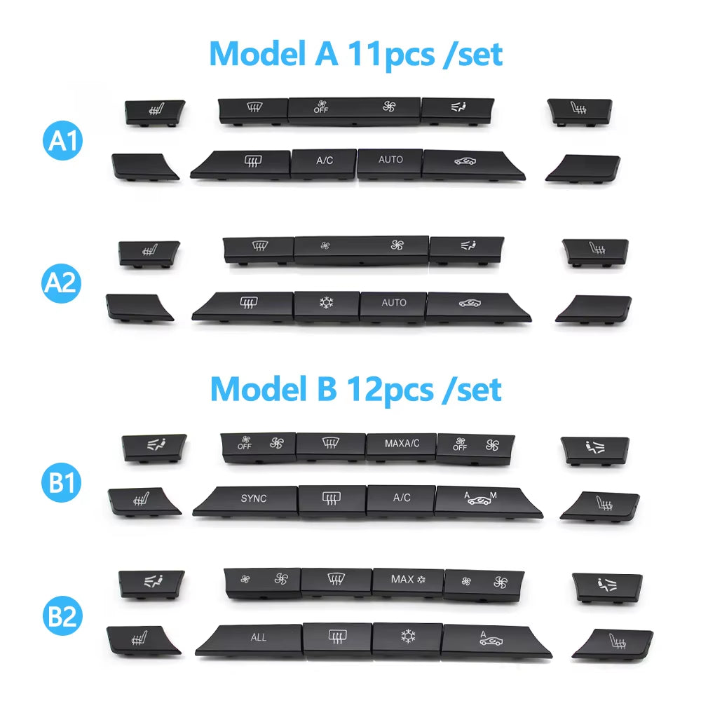 11/12/14pcs Dashboard Air Conditioner AC Button Heater Switch Cover For BMW 5 6 7 Series X5 X6 F10 F18 F06 F12 F01 F02 F15 F16