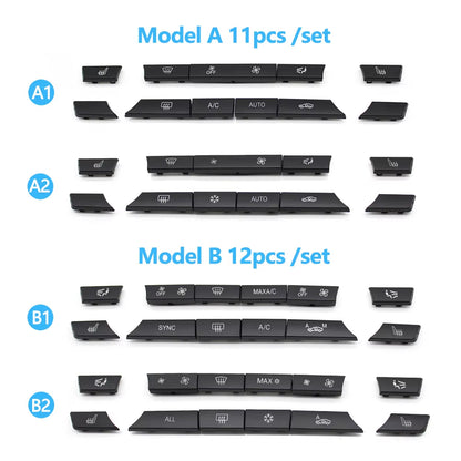 11/12/14pcs Dashboard Air Conditioner AC Button Heater Switch Cover For BMW 5 6 7 Series X5 X6 F10 F18 F06 F12 F01 F02 F15 F16