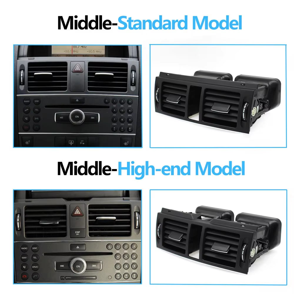 LHD RHD W204 Console Air Conditioner AC Vent Grille Assembly For Mercedes Benz C Class C180 C200 220 230 260 C300 350 2007-2011