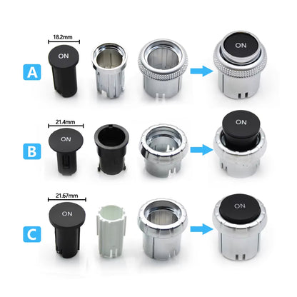 3PCS Car Console Radio CD Player Buttons ON Switch Cap Knob Cover For Benz A C E GLK GLA ML GL CLS W176 W246 W156 W204 W166 W218