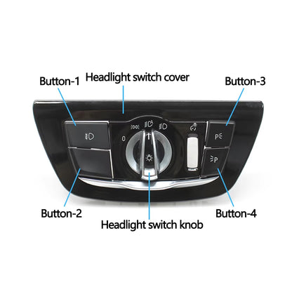 Car HeadLamp Rotary Foglight Button Headlight Switch Cover Panel For BMW 5 6GT Series G30 G31 M5 F90 G32 2017-2022