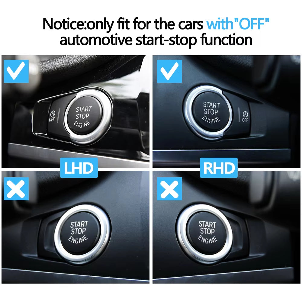 LHD RHD Car Engine Start Stop Button Switch Cover OFF Button For BMW X3 X4 X5 X6 F25 F26 F15 F16 61319291693,61319291694