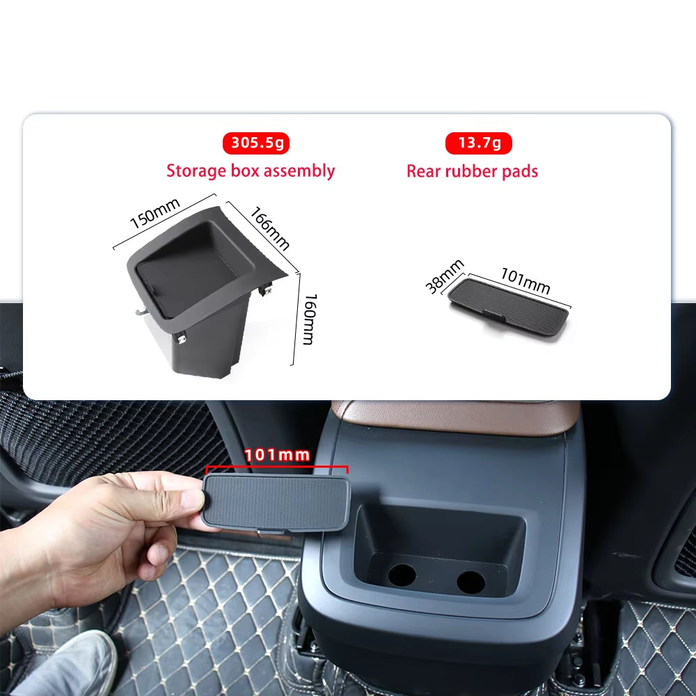 For Volvo XC60 XC90 V90 S60L S90L Rear Armrest Storage Tray Water Cup Rubber Bottom Pad Anti Slip Trim Mat Accessories 31389183