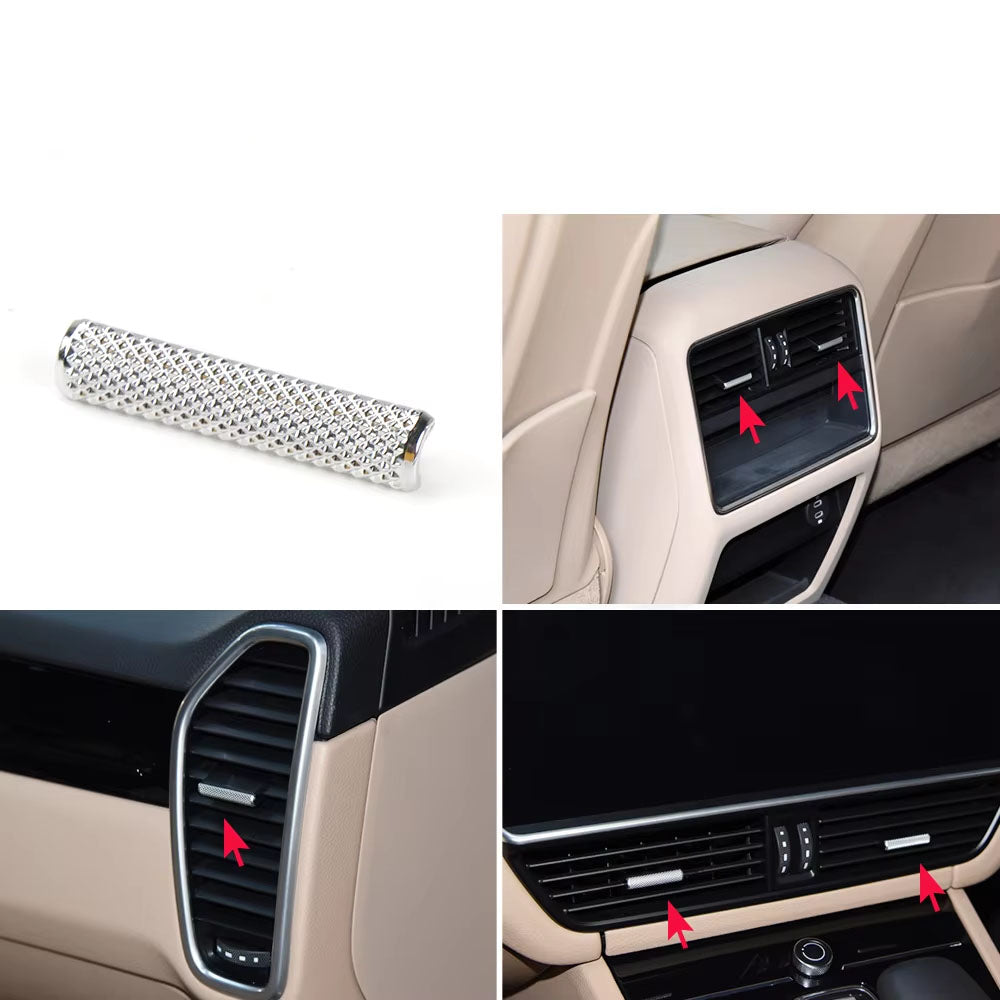 Chrome plate Air Conditioning Vent Toggle Piece Outlet Card Pad Clip Wind Direction Adjustment Plectrum For Porsche Cayenne