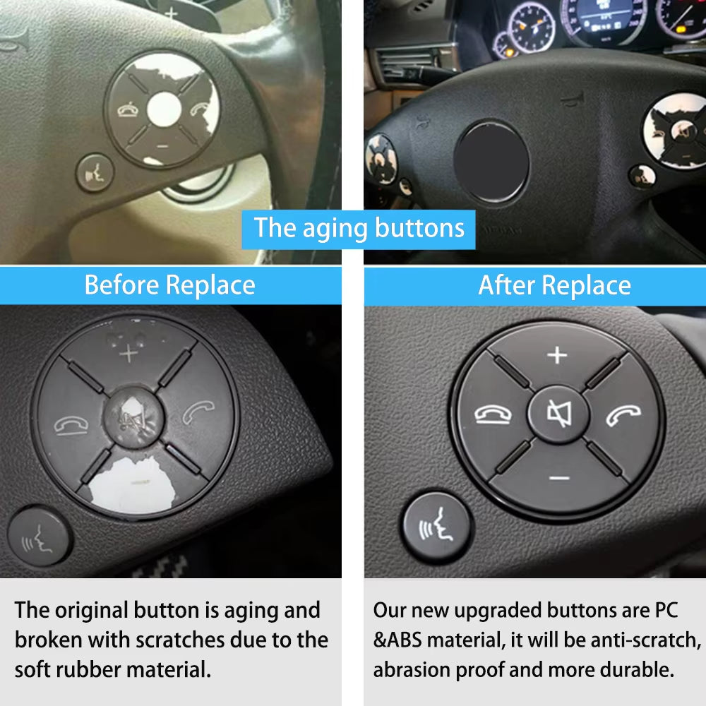 Car Steering Wheel Control Buttons Cover For Mercedes Benz C GLK E Class W204 W207 W212 2048210351