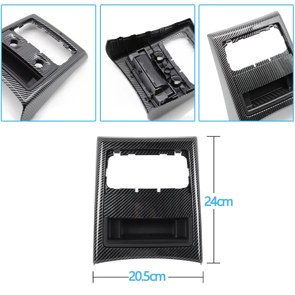 Carbon Fiber Car Rear Air Conditioner AC Vent Outer Frame Ashtray Cover Trim Replacement For BMW 3 Series E90 E91
