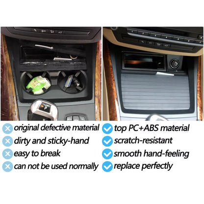 Car Front Center Console Panel Bezel Water Cup Holder Decorative Trim Cover For BMW X5 X6 E70 E71 E72 51166956756 51169129401