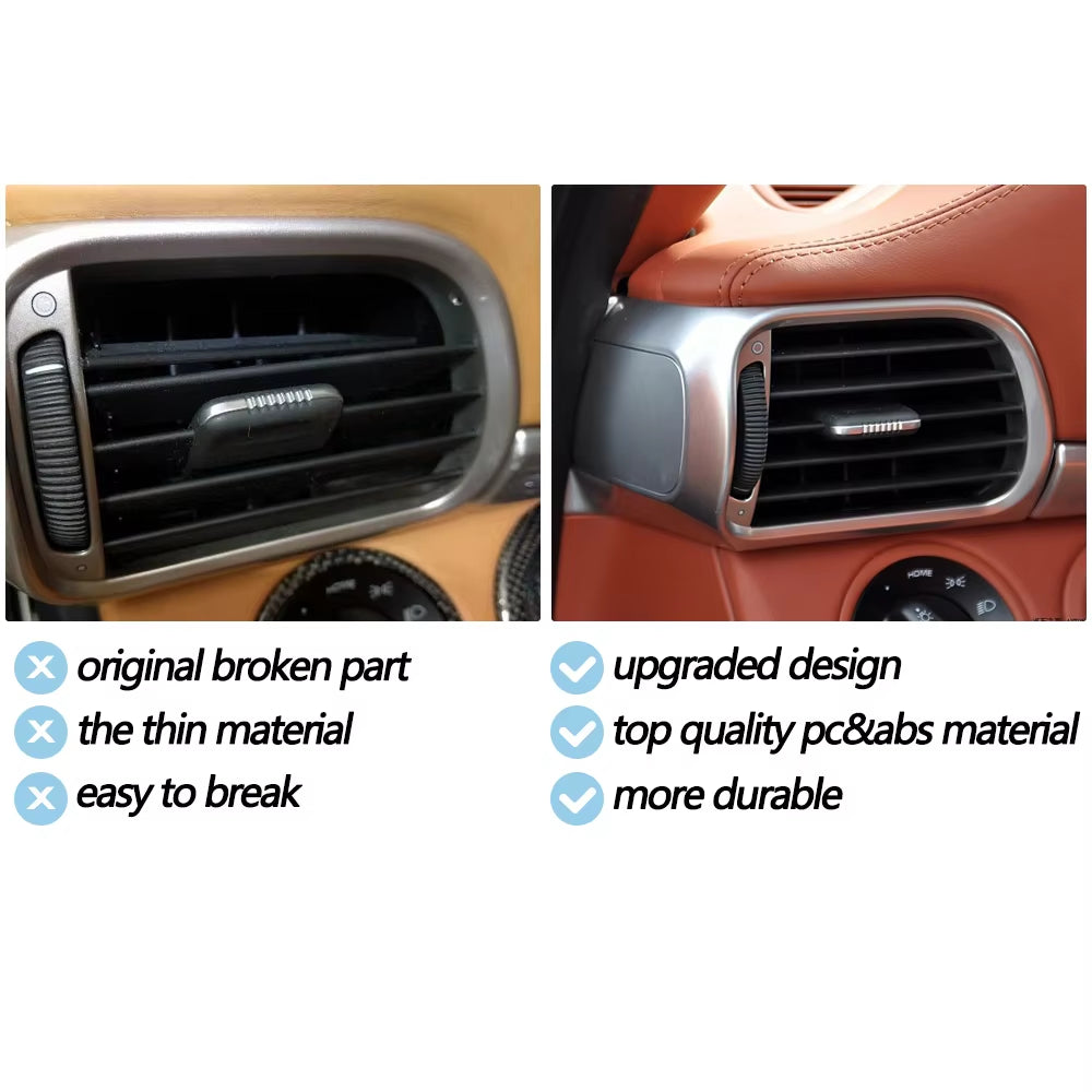 Gray Silver Car Left Right Center Air Vent Grille AC Vent Oulet Cover Panel For Porsche 911 Carrera Targa GT2 GT3 997 2004-2011