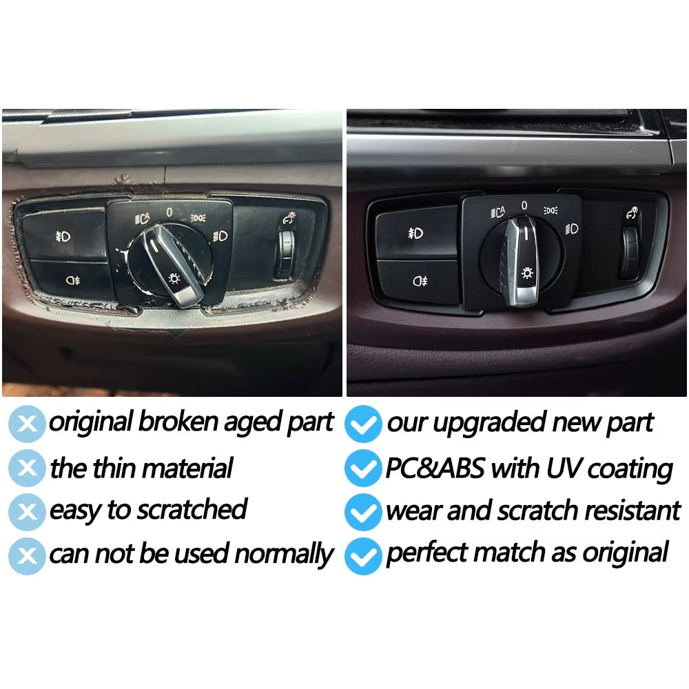 Car Front HeadLamp Rotary Foglight Button Headlight Switch Cover Panel For BMW 2 Series F45 F46 X5 X6 F15 F16 X5M X6M F85 F86