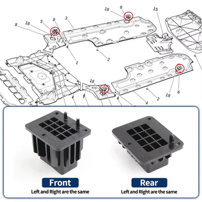 670034358 670034356 Lift Support Pad Jack Replacement for Maserati Ghibli 2014-2020 Jack Point Bracket