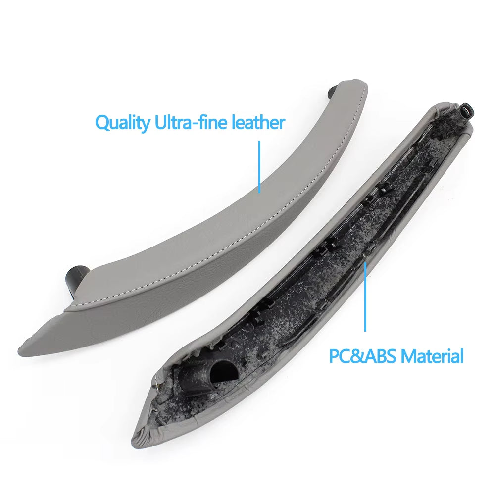 Left Right Interior Passenger Door Pull Handle Leather Outer Cover Replacement For BMW X5 X6 E70 E71 E72 2007-2014