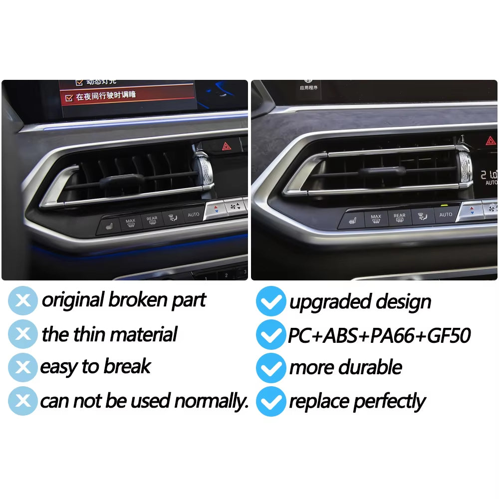 Car Middle Left Right Air Vent Grille Central AC Vent Repair Kit M Sport For BMW X5 X6 X7 G05 G06 G07 2019 2020 2021 2022