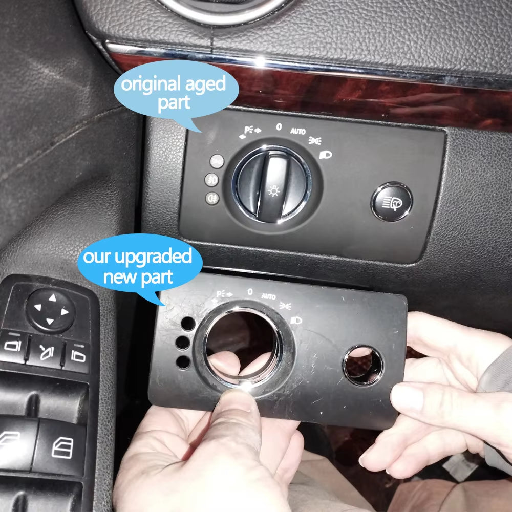 LHD Car Interior Front Left Headlight Switch Button Panel Trim Cover Replacement For Benz W164 ML GL 300 350 450 500 2005-2011