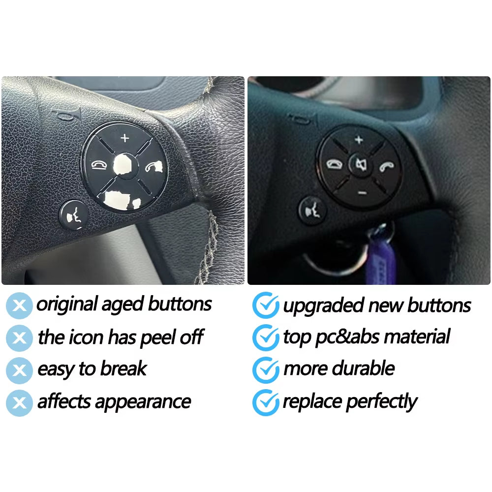 Car Multi-function Steering Wheel Control Buttons Cover For Benz C GLK E Class W204 X204 W207 W212 C180 C200 C250 C260 C300 C350
